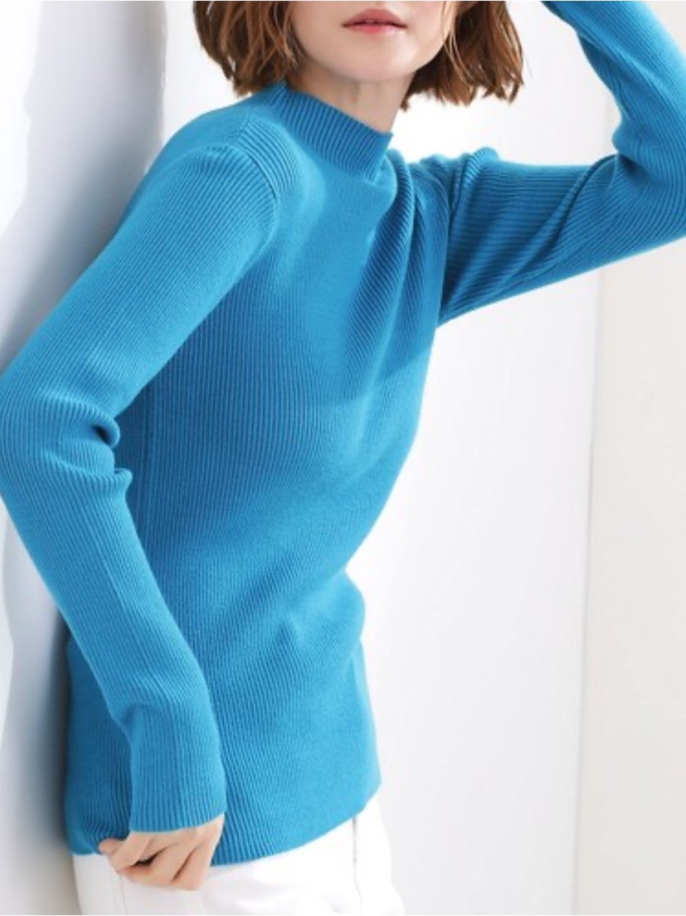 Grove Japan’s Long Sleeve Sweater in Bright Blue